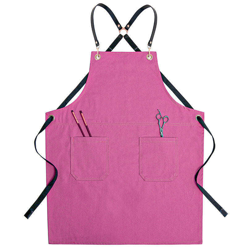 Apron Print Denim Kitchen Cooking Overalls