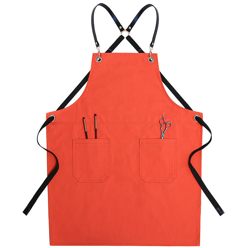 Apron Print Denim Kitchen Cooking Overalls